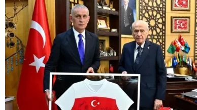 MHP Lideri Bahçeli, TFF Başkanı Hacıosmanoğlu'nu kabul etti