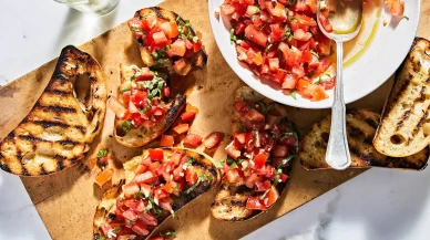 Fesleğen soslu ve mozzarellalı bruschetta tarifi