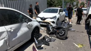 zincirleme kazada motosiklet sürücüsünün ayağı koptu