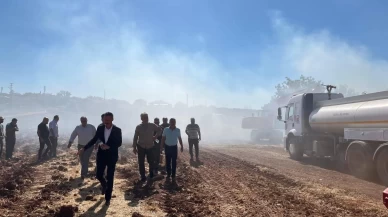 Yerleşim yerlerini tehdit eden yangına, havadan ve karadan müdahale edildi