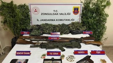 Zonguldak'ta uyuşturucu operasyonu: Çok sayıda silah ve madde ele geçirildi
