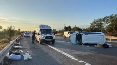 Anadolu Otoyolu'nda devrilen otomobildeki 6 kişi yaralandı