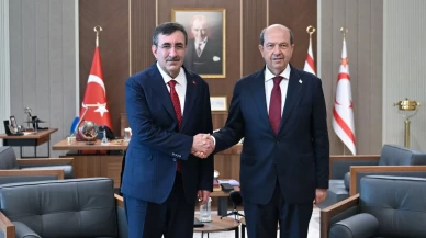 Cumhurbaşkanı Yardımcısı Cevdet Yılmaz KKTC'de! Cumhurbaşkanı Tatar ve Başbakan Üstel ile Görüştü