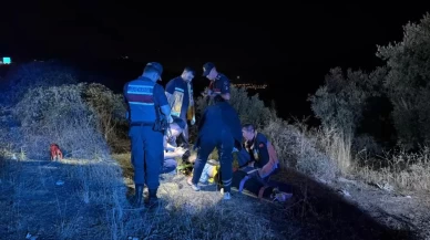 Motosiklet şarampole yuvarlandı