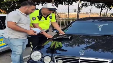 Düğün konvoyunda lastik yakan şahısa ceza şoku