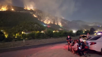 Karabük'te orman yangınını kamp sandalyesine yaslanıp izlediler