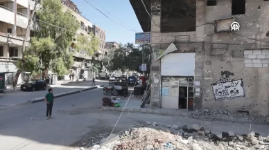 Suriye'deki Yarmuk Kampı'nda savaşın izleri