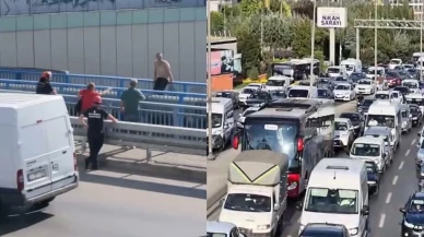 E-5'te trafiği kilitleyen intihar girişimi