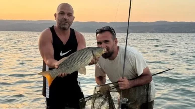 13 kilo sazan yakaladı
