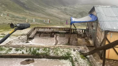Rize'de yaylaları dolu yağışı vurdu