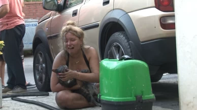 Ataşehir'de yangın paniği: Hayvanlarını kurtarmak için alevlerin arasına girdi