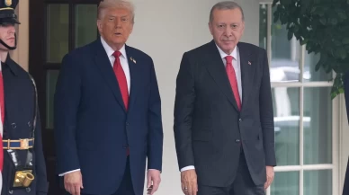 Cumhurbaşkanı Erdoğan, ABD Başkanı Trump tarafından Beyaz Saray'ın kapısında karşılandı