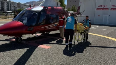 Erzurum'da ambulans helikopter kalp krizi geçiren hasta için havalandı