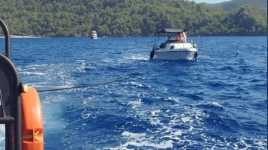 Fethiye açıklarında sürüklenen teknedeki 3 kişi kurtarıldı