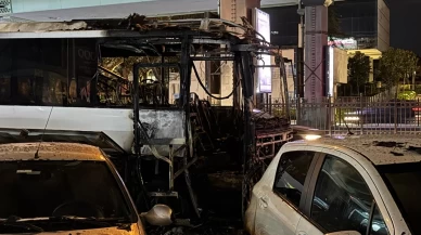 Şişli'de yangın paniği: Tur otobüsü alevler içinde kaldı