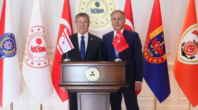 Bakan Yerlikaya, KKTC Başbakanı Üstel ile bir araya geldi