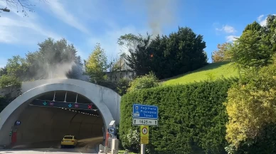 Kağıthane Piyalepaşa Tüneli'nin girişindeki ağaçlık alanda korkutan yangın