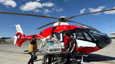 Muş'ta hasta bebek ambulans helikopterle Van'a sevk edildi
