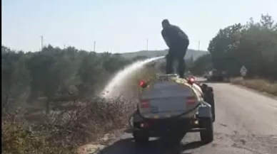 Kırkağaç’ta motosiklet alev aldı! Yangın otluk alana sıçrayınca vatandaş seferber oldu