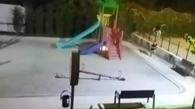 Bursa’da çocukların oyun parkında yaktığı ateş paniğe neden oldu