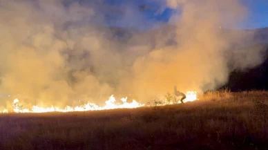 Karabük'te evlere yakın noktada çıkan anız yangını söndürüldü