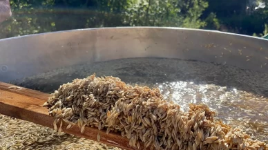 On iki bin yıllık siyezin hasadını tamamlayan çiftçilerin bulgur yapım mesaisi başladı