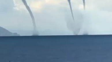 Giresun’da denizde 3 ayrı noktada hortum oluştu