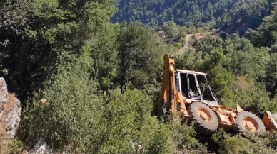 Uçurumdan yuvarlanan kepçenin operatörü yaşamını yitirdi