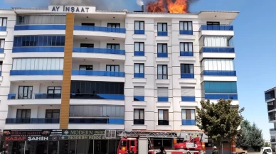 Konya'da 5 katlı apartmanda yangın paniği