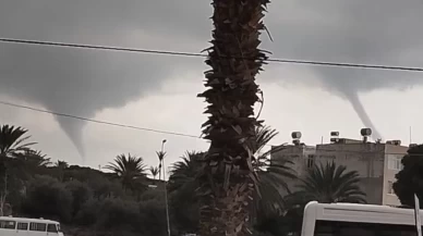 Mersin'de korkutan hortumlar! Erdemli'de dolu yağışı yolları kapladı