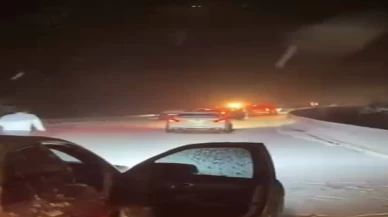 Kar yolu kapattı: Oylat dönüşünde 20 araç mahsur kaldı!