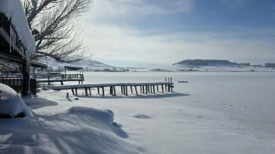 Hafik Gölü beyaza büründü! Sivas’ta kışın en güzel anları havadan görüntülendi