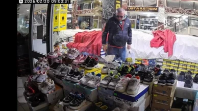 Çaldığı montla ayakkabı çalmaya gitti!