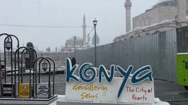 Kent merkezi kısa sürede beyaza büründü