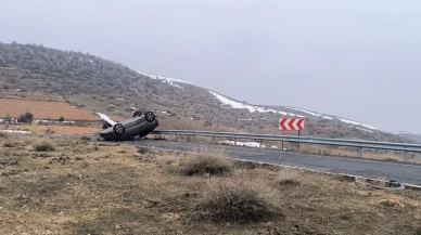 Batman'da korkutan kaza! Otomobil takla attı