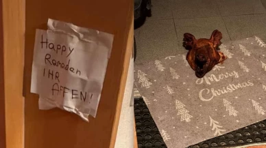 Türk ailesinin kapısında domuz kafası bıraktılar!