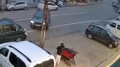 Trabzon’da otomobilin çarptığı genç kadın metrelerce savruldu... O anlar kamerada