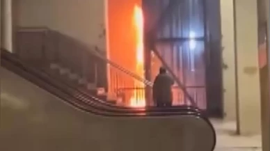 Taksim metrosunda asansör yangını