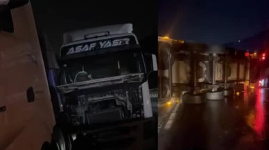 Sakarya’da 3 tır birbirine girdi! Bilecik istikameti trafiğe kapandı