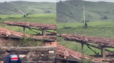 Jandarmadan duygulandıran vefa! Hortumun vurduğu köyde bayrak için seferber oldular