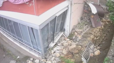 Amasya'da korkutan çöküş: Sağanak sonrası istinat duvarı yerle bir oldu!