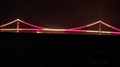 Çanakkale Köprüsü sarı-kırmızı oldu