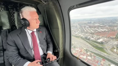 İstanbul Valisi Gül, bayram yoğunluğunu helikopterle denetledi