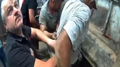 Mersin’de korku dolu anlar: Çöp kamyonuna sıkışan temizlik işçisi ağır yaralandı