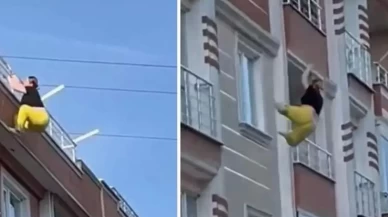 Psikolojik sorunları olan kadın binanın 4. katından aşağı atladı!