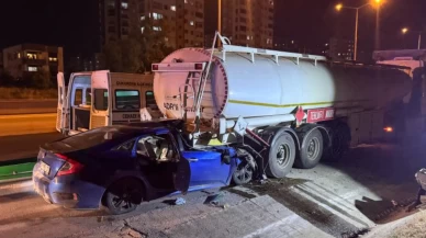 Adana'da TAG Otoyolu'nda feci kaza: Tankere çarpan otomobilin sürücüsü hayatını kaybetti