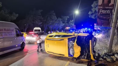 Bodrum'da feci kaza! Taksi ile motosiklet çarpıştı