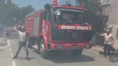Silivri'de yangını söndürmeye gelen itfaiyeye kürekli saldırı!