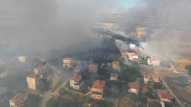 Tekirdağ’da korkutan tarla yangını: Alevler çevreye sıçradı, evler tahliye edildi!