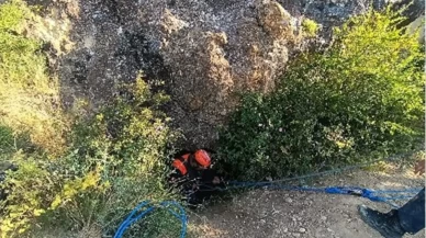Çorum'da mağarada mahsur kalan kişiyi kurtarma çalışmaları yeniden başladı